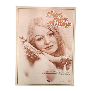 Vintage Those Were The Days Mary Hopkin Sheet Music Raskin 1968 Apple Records